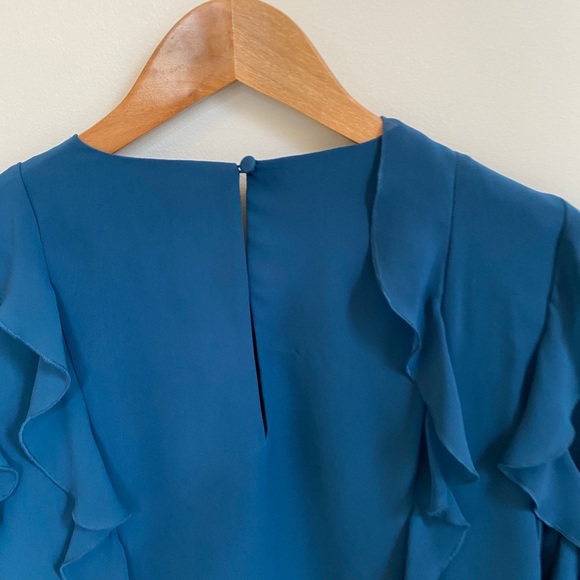 Aly & Jay Turquoise Ruffle Sleeve Top - Picture 6 of 12